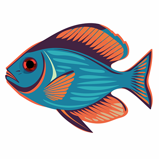 a vector 2D image of a fish