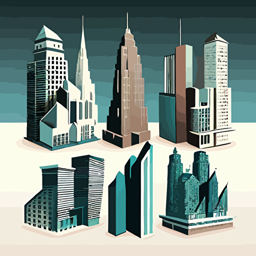 free line vector of the buildings