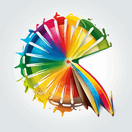 a vector logo of a bike tire where the spokes are rainbow colored popsicles.