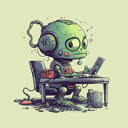 vector art cute data goblin :: 2 computer/robot :: 1