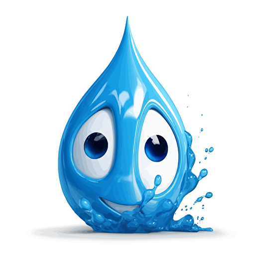 a water drop superhero, insanely detailed, blue and white, white background, vector shape