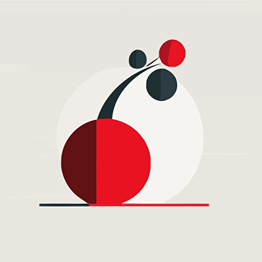 Nuanced, retro, Ivan Chermayeff-inspired, minimalistic vector logo, sleek modern cherry icon, dynamic angle, abstract thought, subtle indirectness, simplicity, "Basics Logos" by Index Books.