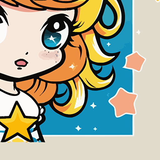vector art manga star Kawaii