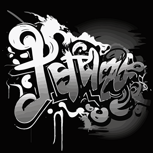 word "heaven", grafitti tag, vector, simple, 2d, only 2 colors black and white