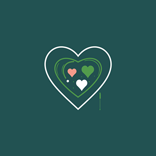 heart shape logo, pictorial logo, minimalist logo, one color,cute,golf, vector