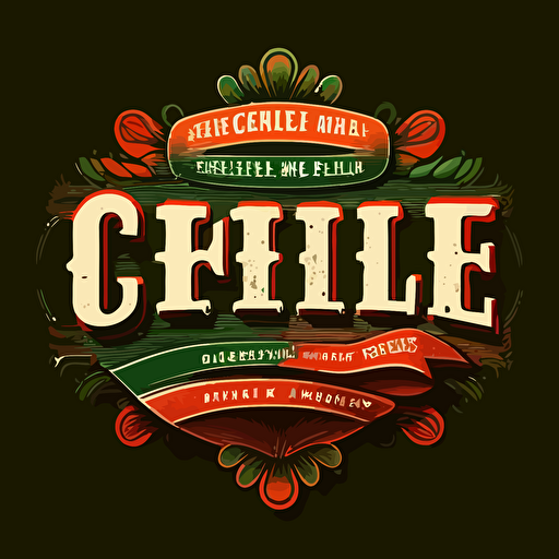 chile brand logo, vector, 2d, lettering, mexican, supermarket sign