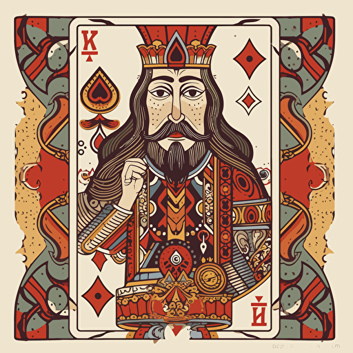 Vector set of card suits king playing