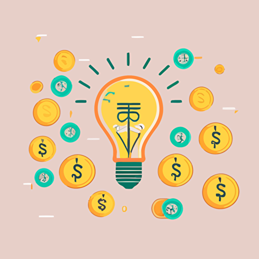 create a minimalistic flat vector illustration of a representation of revenue generating ideas