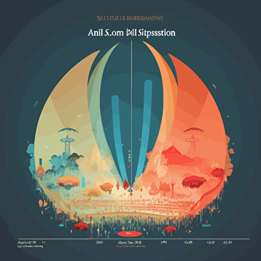 A vector diagram shows the amount of visitors comparition on 2 diff sites