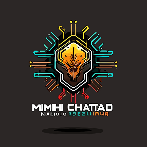 logo design. Head implanted microchip. Simple. Vector. Colourful