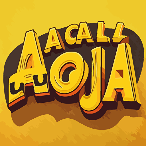 “ACCAPELLA” yellow cartoon vector font