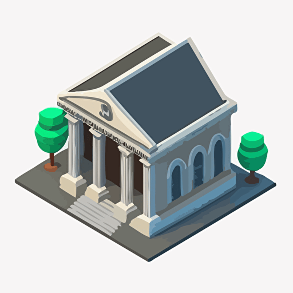 vector 2D isolated isometric bank icon