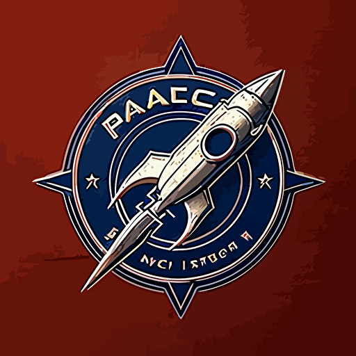 rocket logo, simple vector logo, blueprint look, cad design