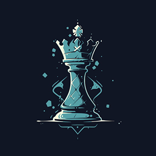 è chess King, flat logo, simple vector design, silver flat color