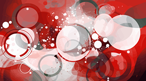 A vibrant red and white abstract background with overlapping circles and swirls representing the interconnectedness of emotions, digital artwork, using Adobe Illustrator with a focus on vector shapes and gradients,