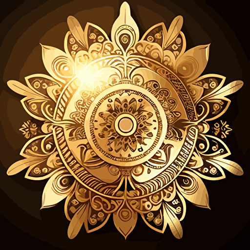 light shiny gold indian motive vector