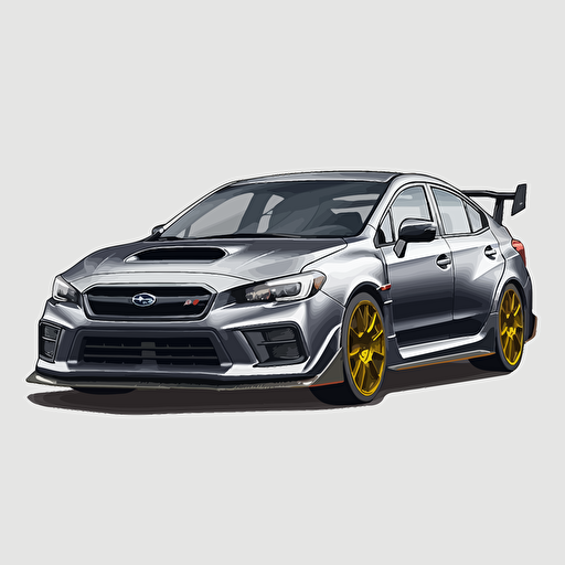 2018 Subaru wrx sti vector art with white background