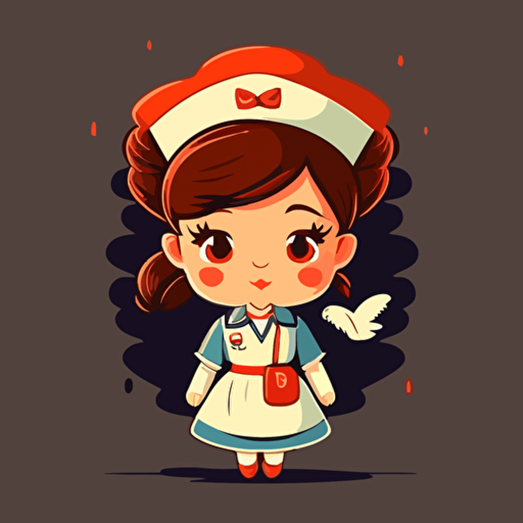 vector illustration cute nurse cartoon