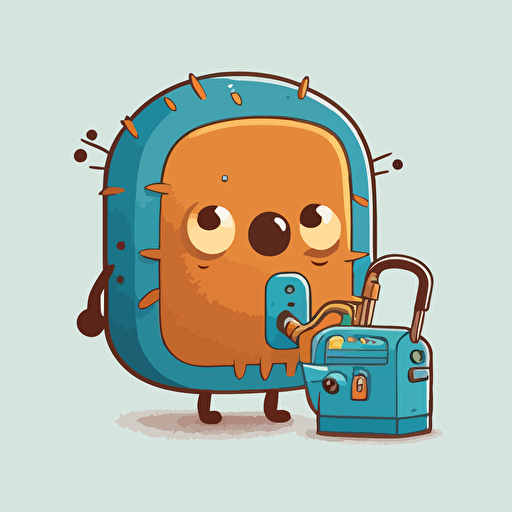 cute mascot lock picking a padlock vector no background