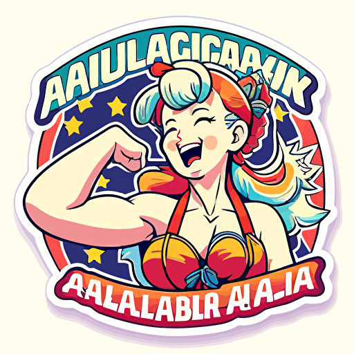 Make America great and glorious again, Sticker, Delighted, Flashy Colors, Anime, Contour, Vector, White Background, Detailed