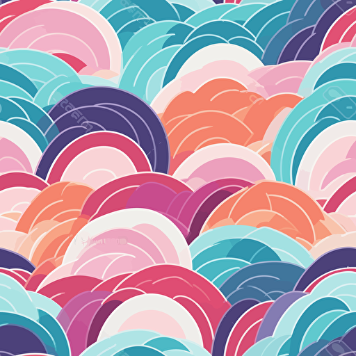 Mandala wave, minimalistic, retro aesthetics, vector image, pastel pantone colors