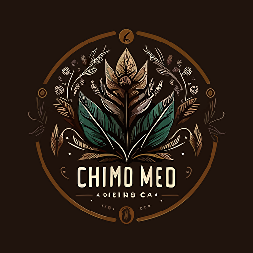 Design a logo for an online CBD store that captures the essence of nature and tranquility. The logo should feature a modern and clean design, incorporating natural elements such as leaves or flowers to reflect the natural ingredients used in CBD products with Image of a techno shaman. The color palette should include calming and soothing hues, such as green, blue, or purple. Include CBD-related imagery, such as a hemp plant or CBD oil dropper, to make it clear what the store specializes in. The logo should convey a sense of professionalism and trustworthiness while also appealing to customers seeking natural remedies,vector.