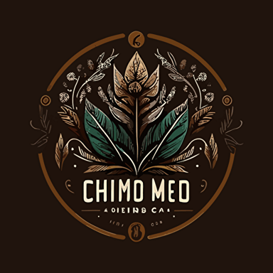 Design a logo for an online CBD store that captures the essence of nature and tranquility. The logo should feature a modern and clean design, incorporating natural elements such as leaves or flowers to reflect the natural ingredients used in CBD products with Image of a techno shaman. The color palette should include calming and soothing hues, such as green, blue, or purple. Include CBD-related imagery, such as a hemp plant or CBD oil dropper, to make it clear what the store specializes in. The logo should convey a sense of professionalism and trustworthiness while also appealing to customers seeking natural remedies,vector.