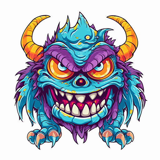 monster, vector, illustration, full color, hd, cartoon, contour, white backgroun