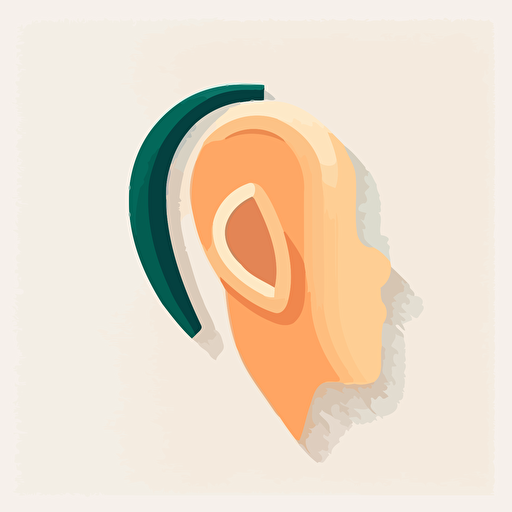 flat vector illustration of a human ear on a white background