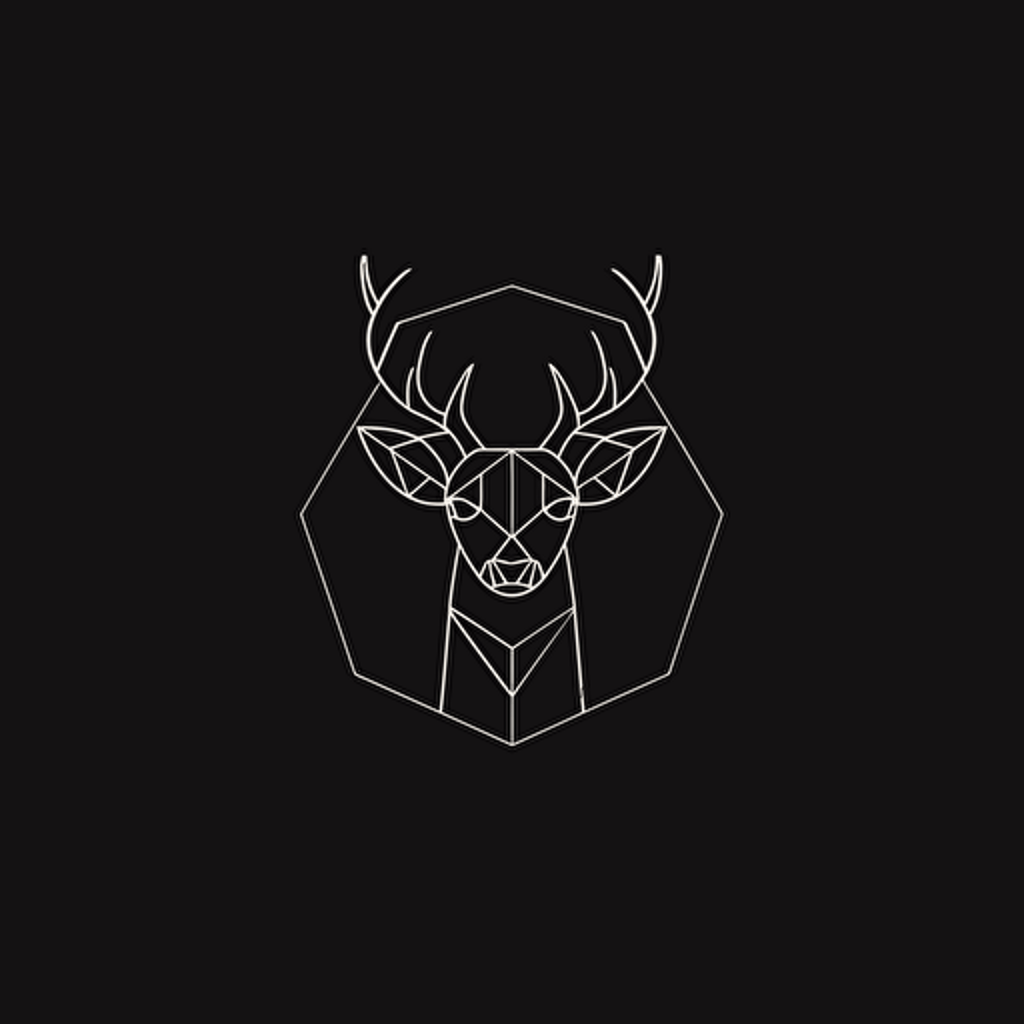 minimal line logo of a stag with the letters S O D , vector