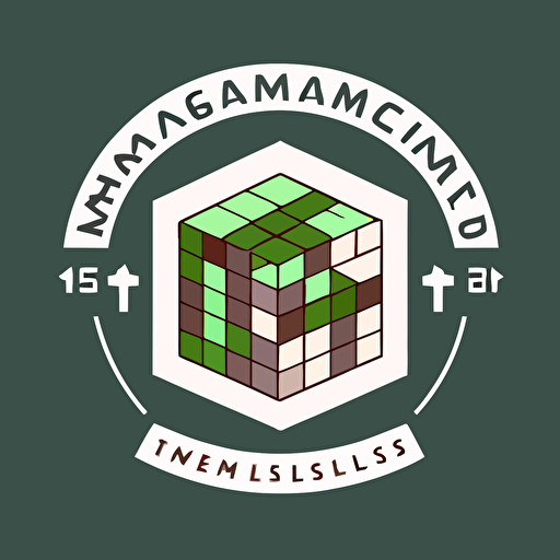 a minimal simple vector logo design for a minecraft mathematics courses firm