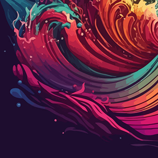 sea, wave, vector, colorfull