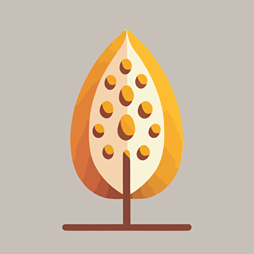 simple flat vector seed icon, minimal design, simple shapes, one colour