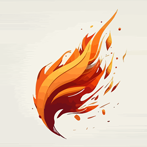 very simple vector image, simple lick of flame