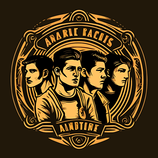 a craft beer band based on the band Arctic Monkeys, logo, vector style, highly detailed