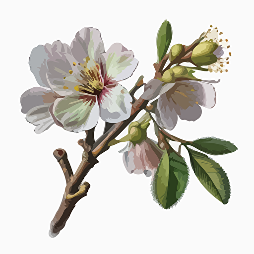 A small prunus persice flower in color #B55D6D , no background, vector, painted with pencil, background has shade #1B110B