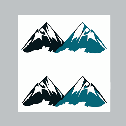 business logo, simple vector, asymmetry of two mountains