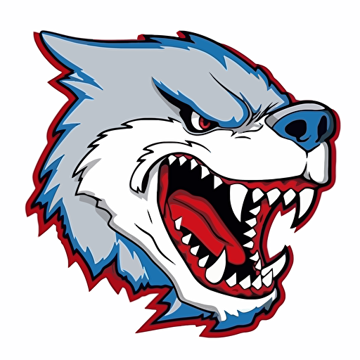 vector Soccer team logo. Mythical great white shark/wolf. 75% shark. 25% wolf hybrid : : Shark : :