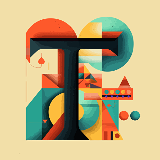 a modern geometric letter “T” vector