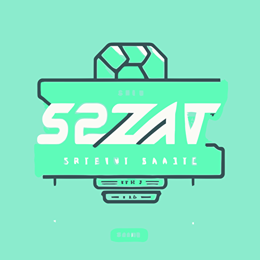 logo for software development company discord server, the name of the company is crazii Solutions. Minimalistic modern flat vector. Mint green