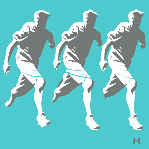 3 young man, Freewheeling, Empowerment, gray color, light blue background, simple design, vector style, white outline over silhouette