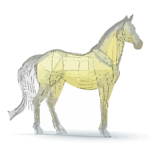 a horse shape linear style vector educational purpose