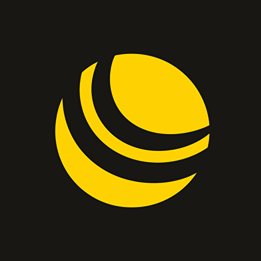 Simple vector logo, ball yellow black