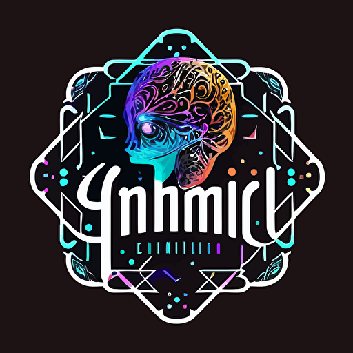 a logo for an art and science AI company, simple, vector, Psychedellic Art