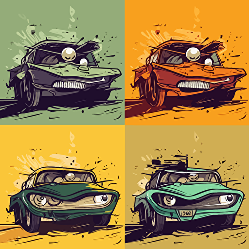 angry cars vectors