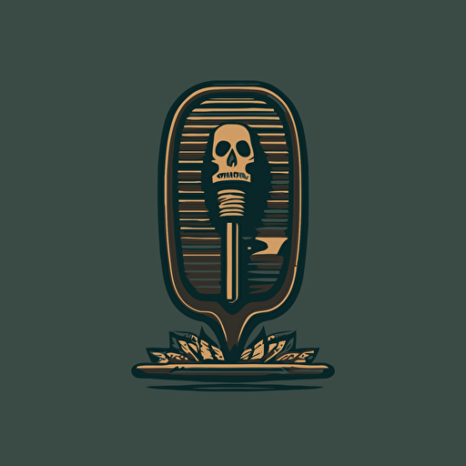 minimal vector coffin logo blended with a microphone