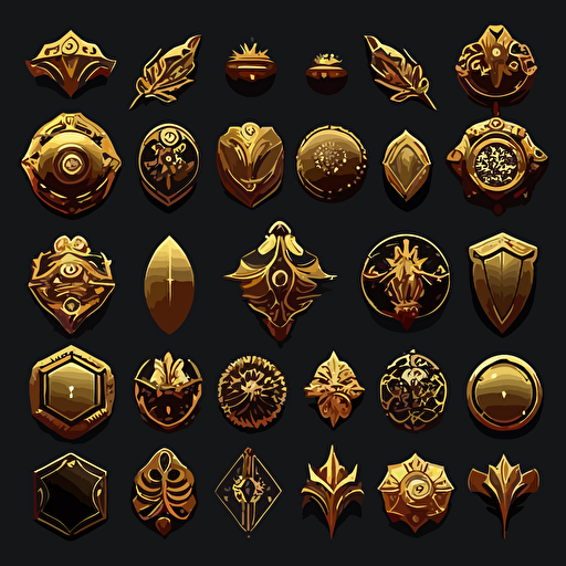 vector medieval gold buttons ui game menu elements