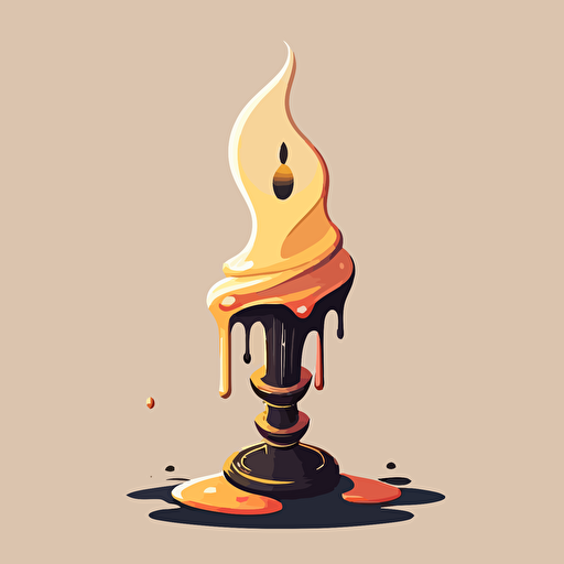 buring fat candle stick, logo,vector illustrated, flat design