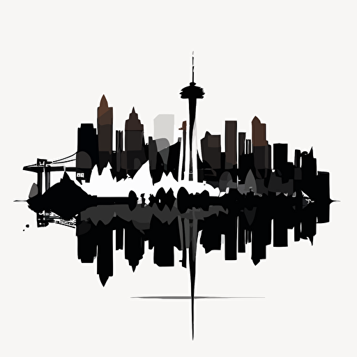 Vector illustration, modern, abstract of Seattle Skyline on the white back ground