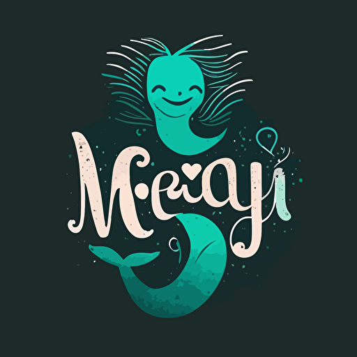 mermaid, logo, vector, simple, happy, love, minimal, Terry Heckler